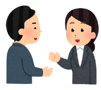 イラスト：話す二人の大人