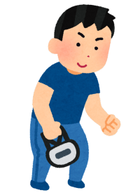 イラスト：握力を測定する男性