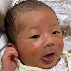 写真：赤ちゃん　りつき