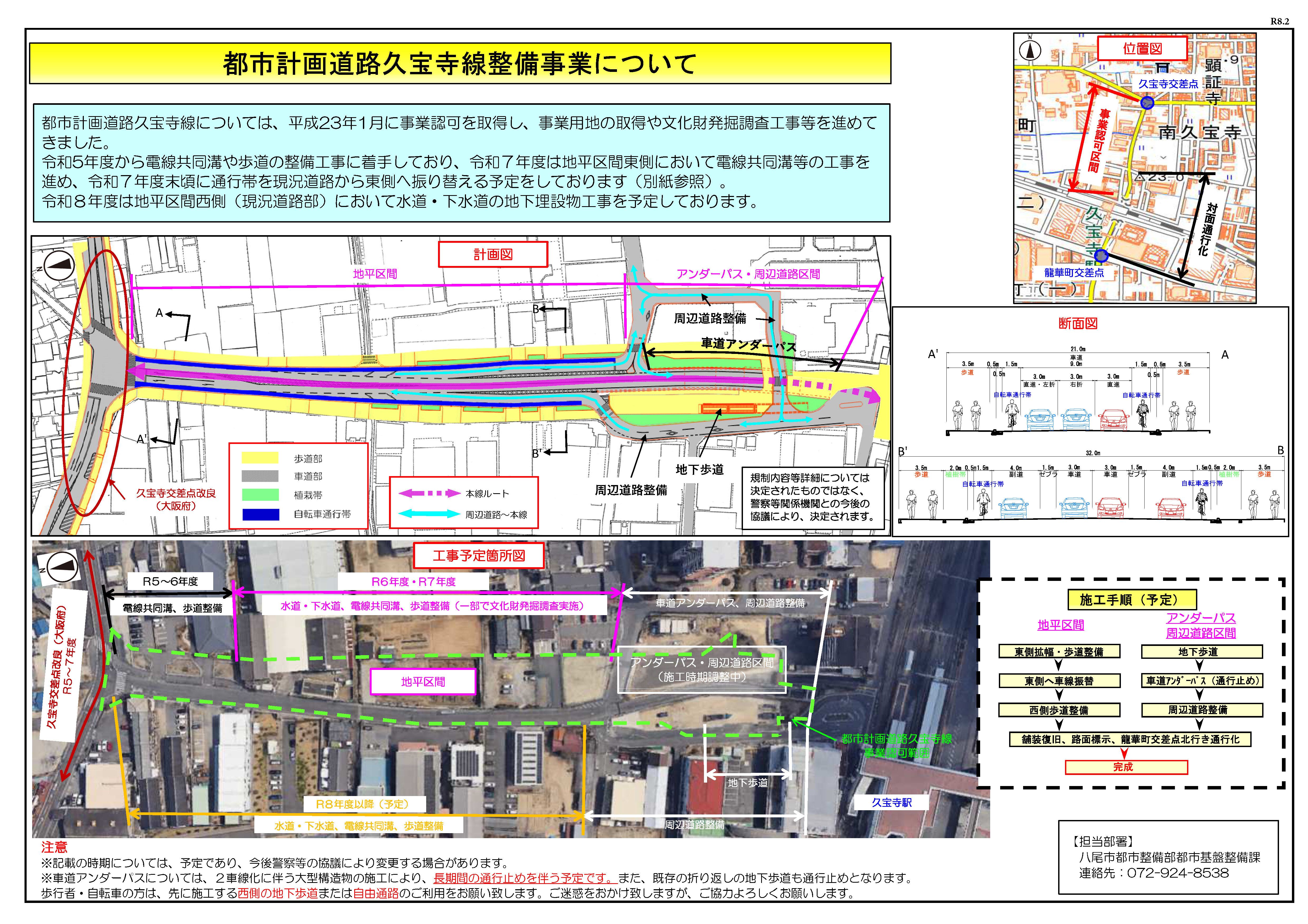 写真：久宝寺線の整備計画平面図