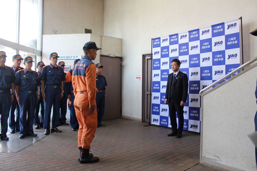 写真：大松市長の激励