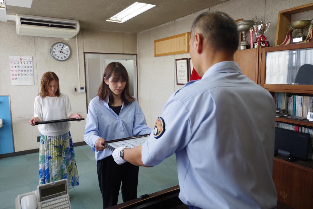 写真：感謝状贈呈式（植野さん）