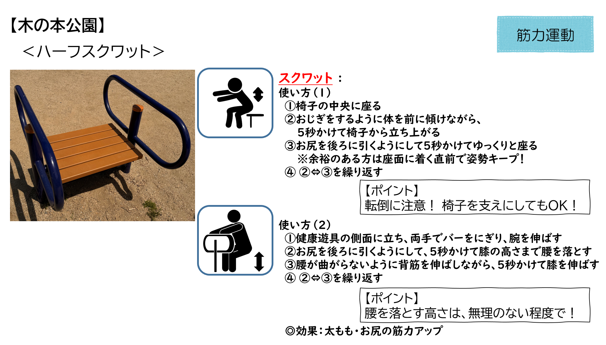 木の本公園のハーフスクワット