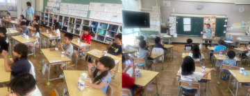 写真：ブラッシング指導1年生