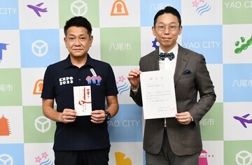 写真：大松市長　イベントでの様子　8月28日
