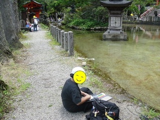 写真：絵ハガキの写生