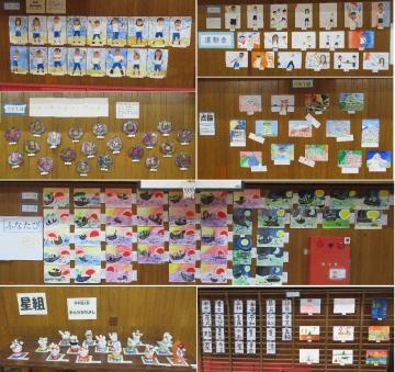 校内図工作品展の様子