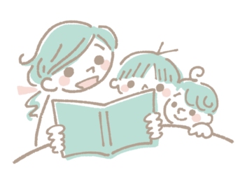 こどもに読み聞かせをする母