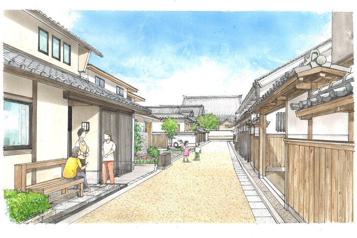 顕証寺を望む通りの景観の将来イメージ