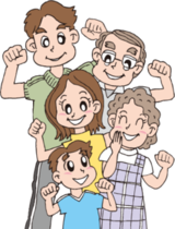 イラスト：元気な家族