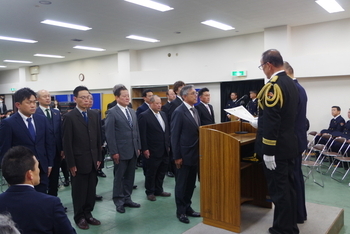 御勇退される方々へ消防長・団長感謝状の贈呈