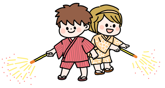 花火を楽しむこどもたち