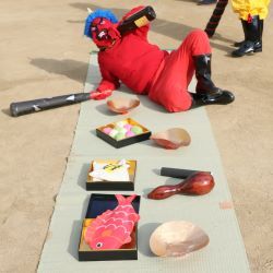 園庭に鬼がきた