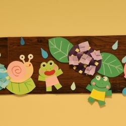 カエルのカタツムリの壁面飾り