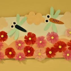 とんぼとコスモスの飾り