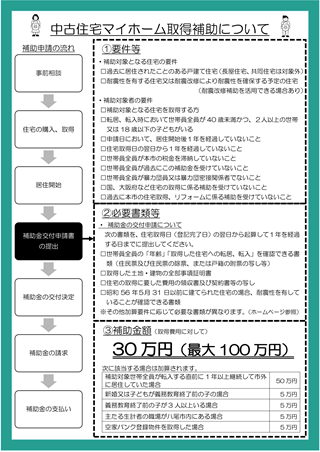 中古住宅マイホーム取得補助チラシ2