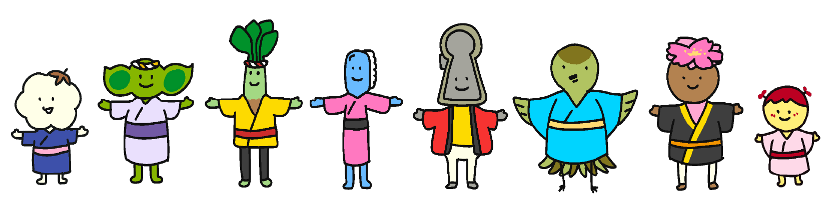 八尾特産キャラクター全員集合