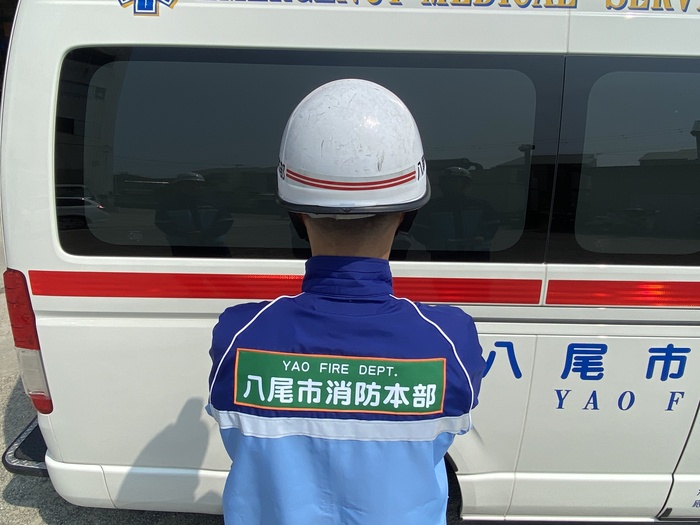 新しい感染防止衣の背面