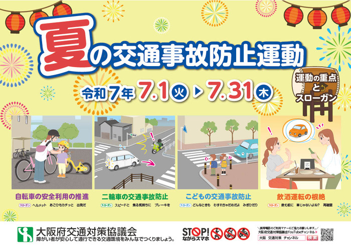 夏の交通事故防止運動のポスター