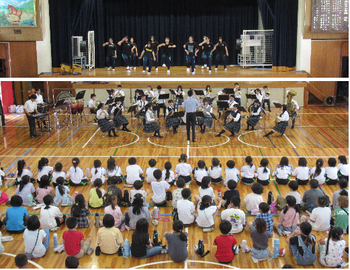 金光八尾中学校・高等学校の吹奏楽部とダンス部