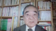 オンラインで講義をする嶋﨑 政男さんの写真