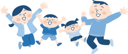 イラスト：楽しそうな大人と子ども