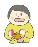 やけどしている男の子