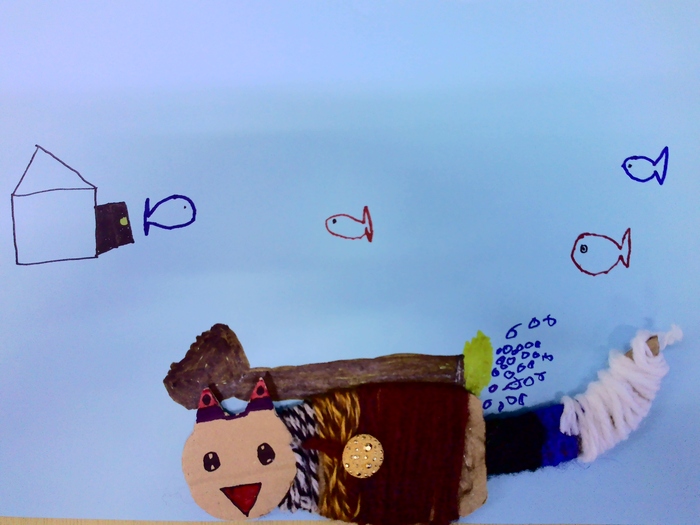 個人作品　14　ほうきと泳ぐきゃつ