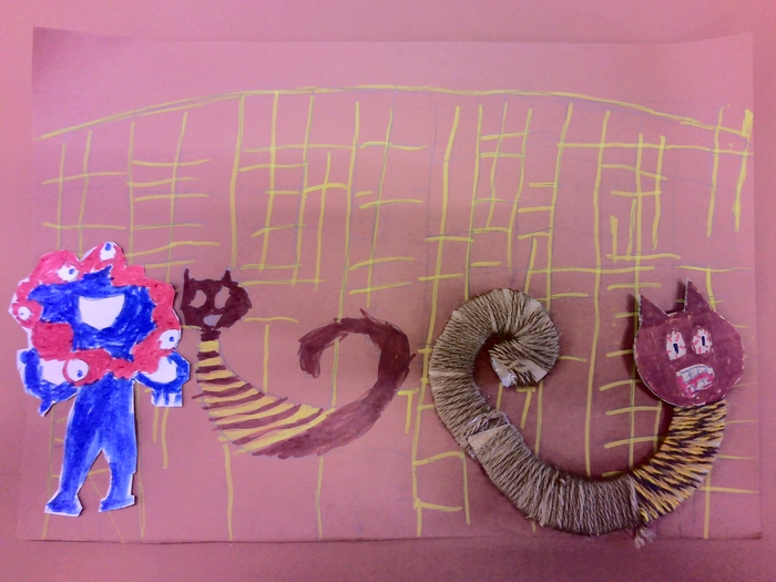 個人作品　19　万博に行ってるねこ2ひき