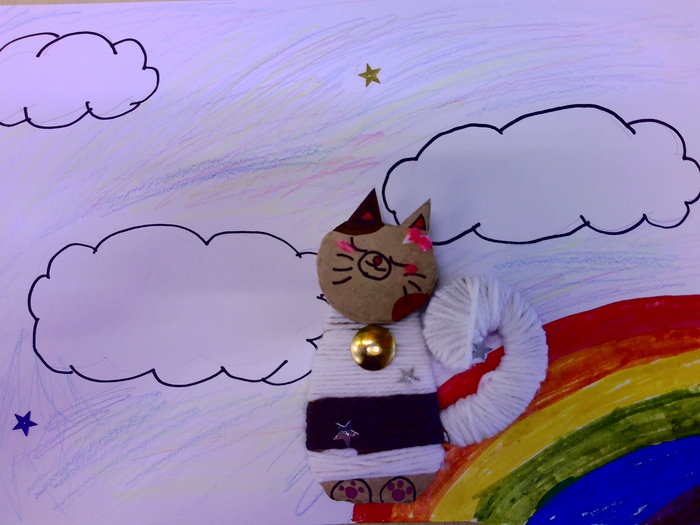 個人作品　23　空でねているにゃん子太郎