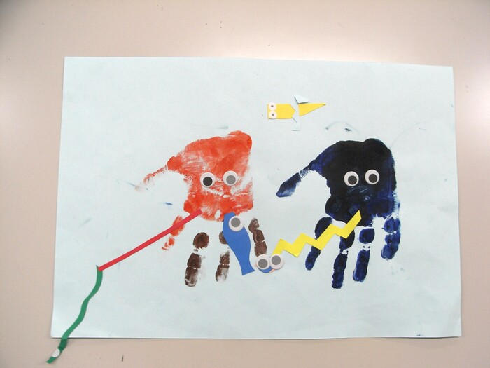 個人作品　03　いかとウーパールーパー