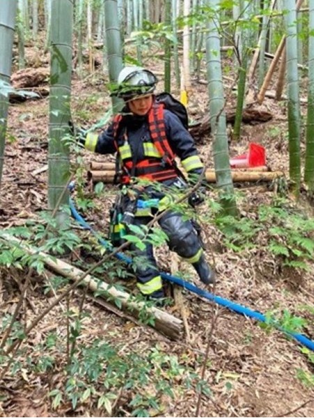 火点へ向けホース延長