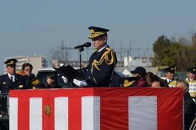 写真:大松市長 令和8年消防出初式での様子 1月6日