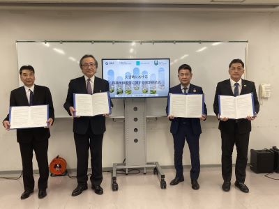 写真：大松市長　八尾市と八尾徳洲会総合病院様・医真会八尾総合病院様・東朋八尾病院様との「災害時における救護所設置等に関する協定」締結式での様子　2月2日