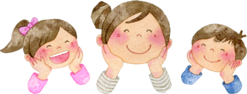 イラスト：楽しそうな大人と子ども