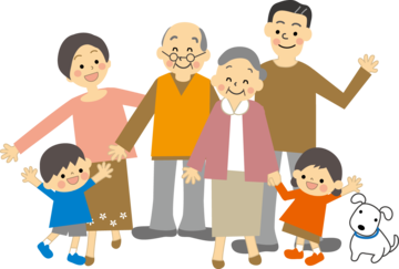 家族のふれあいイラスト