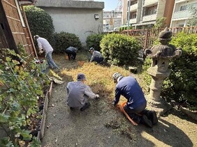 環山楼の清掃