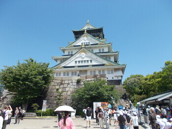 天守閣にのぼり、見渡しました。