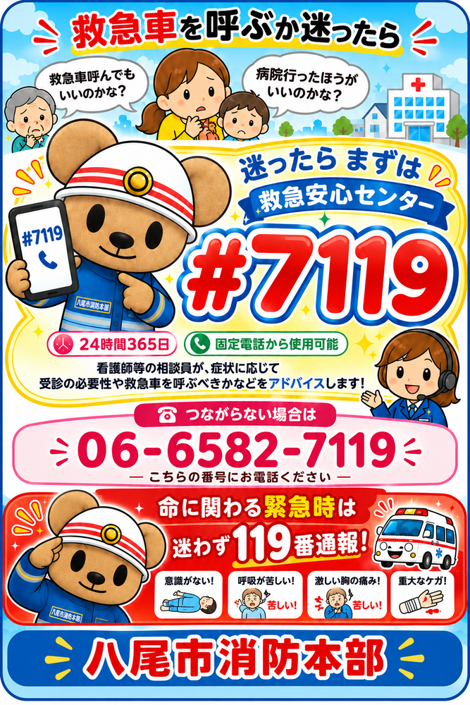写真:「迷ったら救急安心センター#7119」ポスター