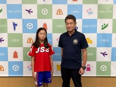 大松市長 表敬訪問【三浦 椛凛様(水泳)】 令和8年8月18日での様子