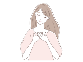お茶を飲んでいる女性
