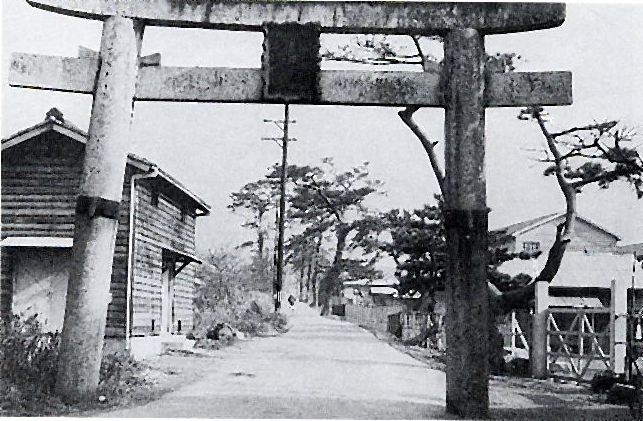 昭和30年頃の松の馬場（鳥居はいまも健在です）