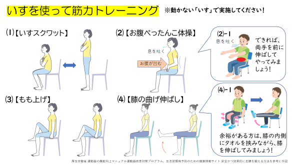 いすを使って筋力トレーニング